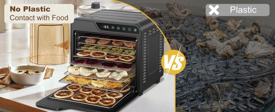 【中國直郵】 Amzgachfktch 8 托盤不鏽鋼食品脫水機625W 食品乾燥機附可調式定時器和溫度165°F 脫水機