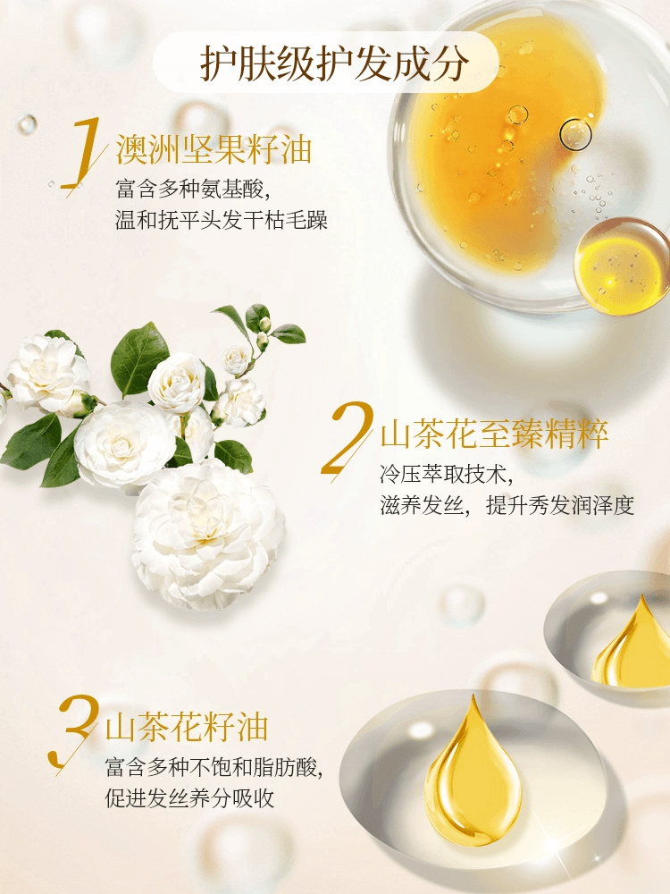 【中國直郵】 霸王 護髮精油山茶花修復燙染改善捲毛護髮精油無香型無味老牌 96ml*1瓶