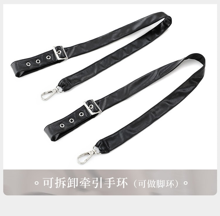 【中国直邮】霏慕 哑光皮拼网纱情趣束缚套装情趣内衣床上激情衣服(不含袜)