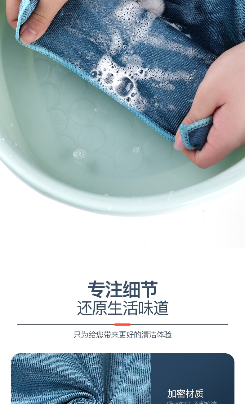 【中国直邮】北欧欧慕 擦玻璃专用抹布加厚吸水  颜色随机3条装