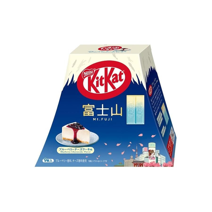 【日本直郵】日本NESTLE雀巢 KIT KAT 日本本土限定 富士山限定 富士山型 藍莓起司蛋糕口味 白巧克力威化 9枚裝