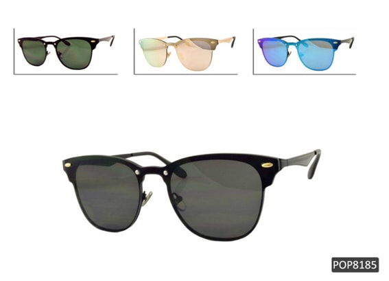 Fashion Sunglasses 8185 Black Frame/Green Lens
