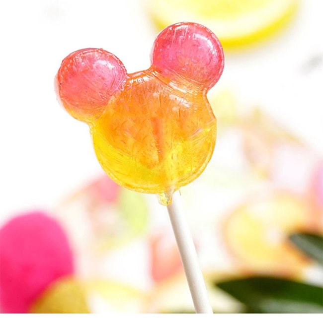 【日本直郵】Glico固力果 迪士尼米奇頭棒棒糖卡通水果糖 30支 散裝無盒