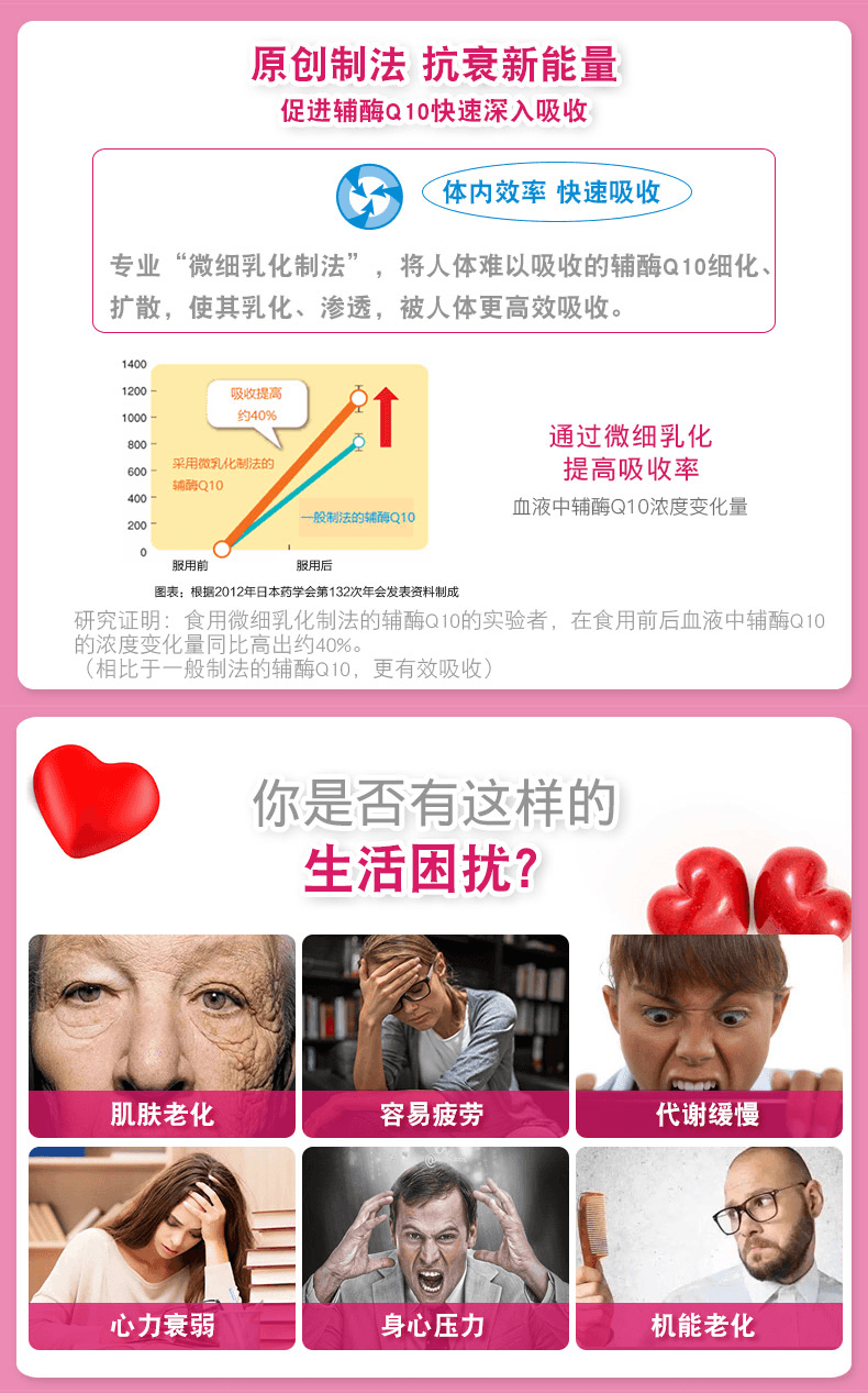 【日本直邮】FANCL芳珂无添加辅酶Q10 解压抗氧化抗衰抗疲保护心脏60粒30日份(发货最新包装)