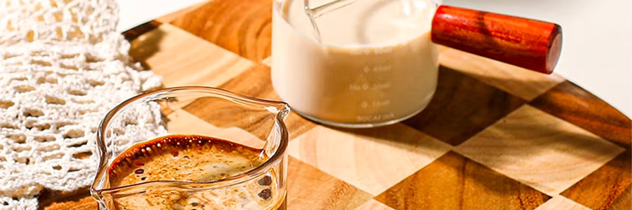 川岛屋 咖啡杯玻璃带刻度 意式浓缩咖啡萃取量杯 木柄奶盅 最大容量100ml