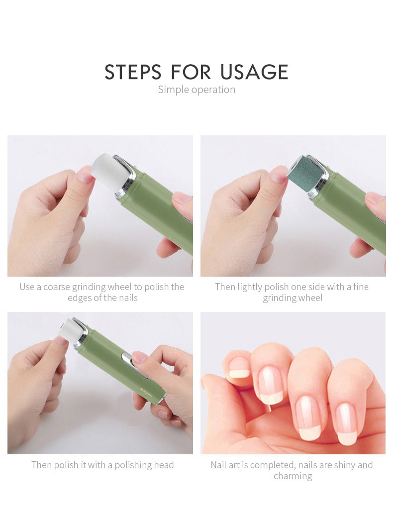  金稻 電動指甲磨甲器 便攜式修甲美甲器 指甲拋光打磨機KD363白色 1台