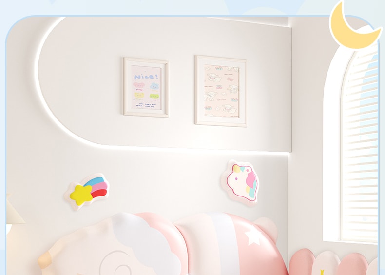 Head Soft Bag Children's Room Headboard For Boys And Girls Anti-Collision Wall Adhesive - Cat Model 180cm*82.4cm 1 Pc