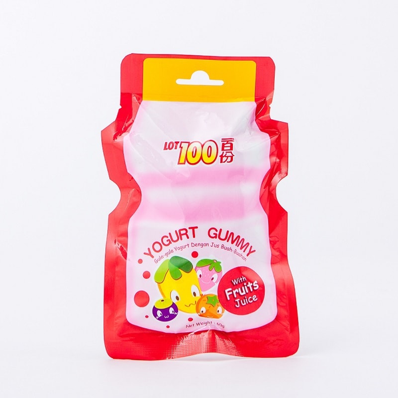 COCOALAND LOT100 Yogurt Gummy Fruits Juice Flavor 60g