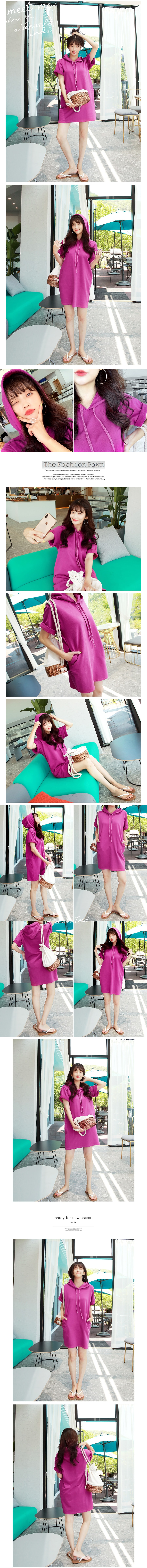 Hoodie Dress #Cherry Pink One Size(S-M)
