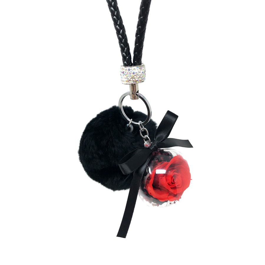 RED PRESERVED ROSE KEY-CHAIN