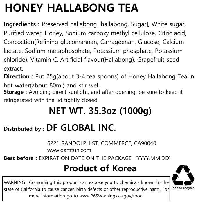 韩国DAMTUH丹特 蜂蜜韩国橙茶 1kg