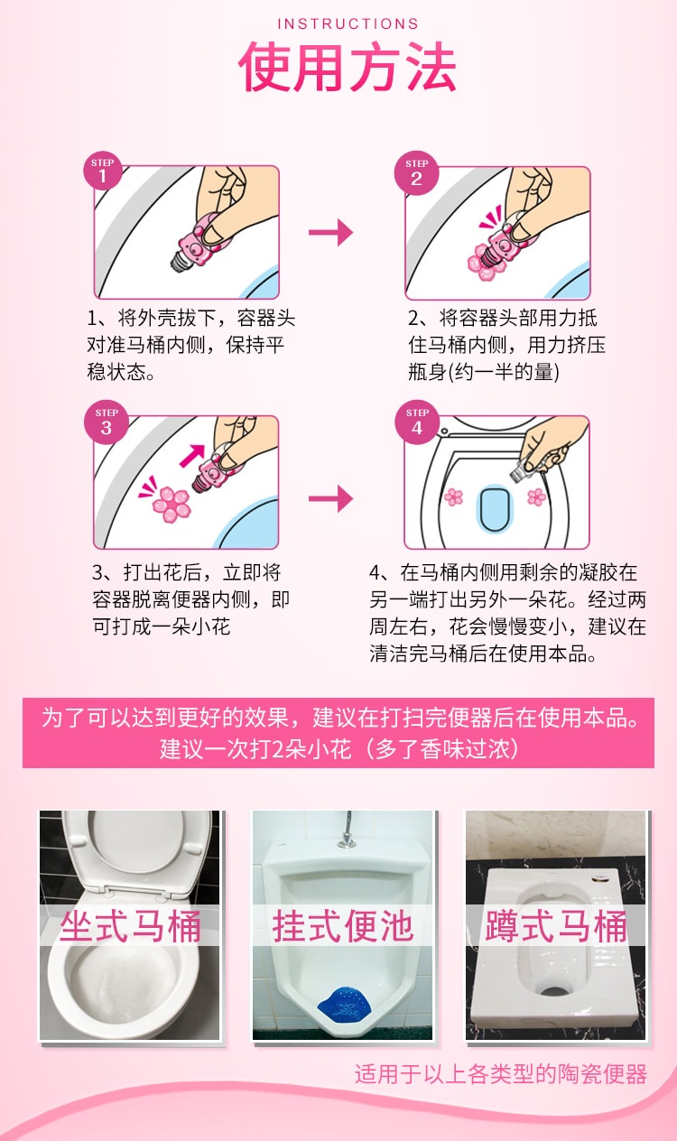 日本KOBAYASHI小林製藥 馬桶開花清潔凝膠 #甜花香 3pcs