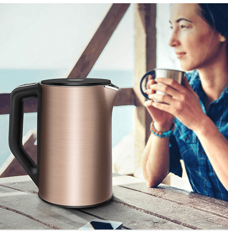 Electric Kettle Water Kettle Cool Touch Double Wall Stainless Steel