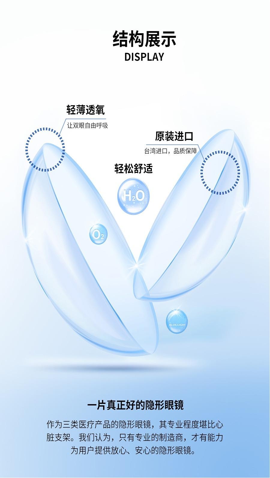 【中國直郵】 必然 BADGE 42%低含水 月拋隱形透明片 博士倫同款 3片裝 -4.00(400)