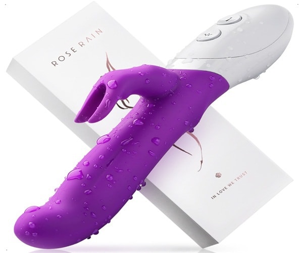 Medical grade silicone vibrator 7 vibration mode heating waterproof mute rechargeable - purple