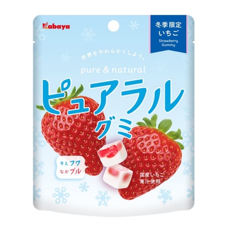 【日本直邮】日本KABAYA  冬季期限限定 软糖与棉花糖的结合 草莓果汁夹心软糖 58g