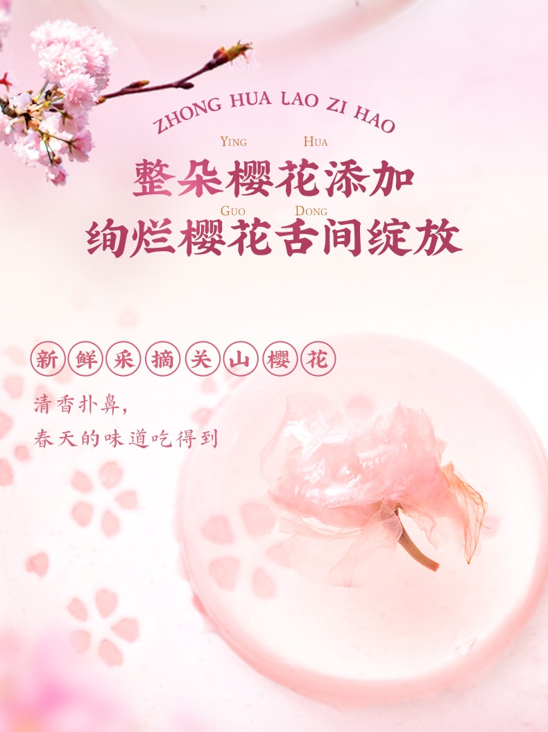 【中華老字號 中國直郵】 上海 沈大成 官方店 櫻花果凍布丁195克