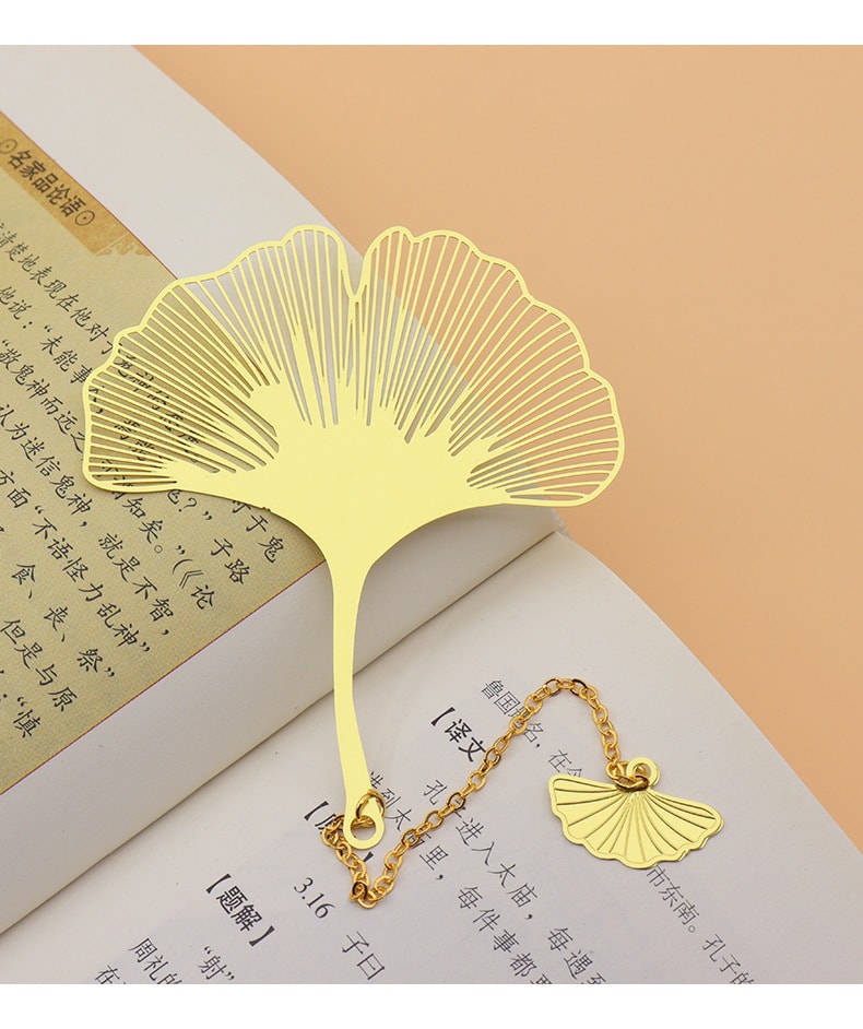 親太太 中國風創意書籤鏤空葉脈黃銅書籤紀念品金屬書籤 楓葉