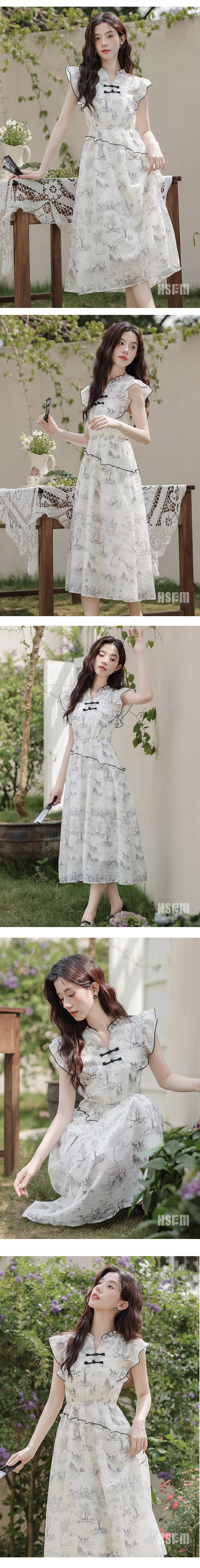 【中国直邮】HSPM新款气质连衣裙 白色 S