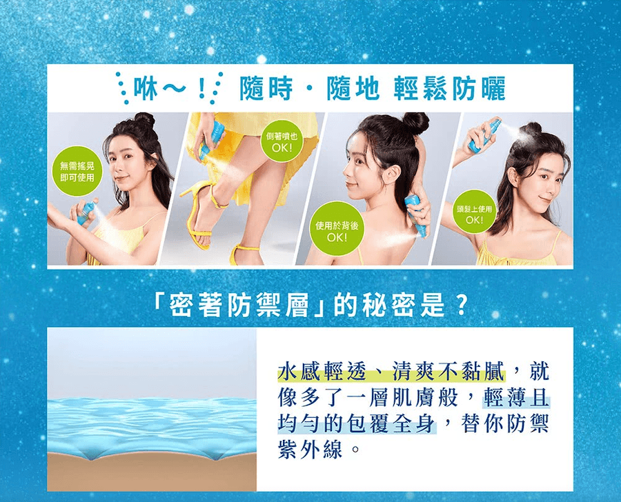 日本KAO花王 BIORE碧柔水凝极水感防晒喷雾 补充装 SPF 50 PA++++ 60ml