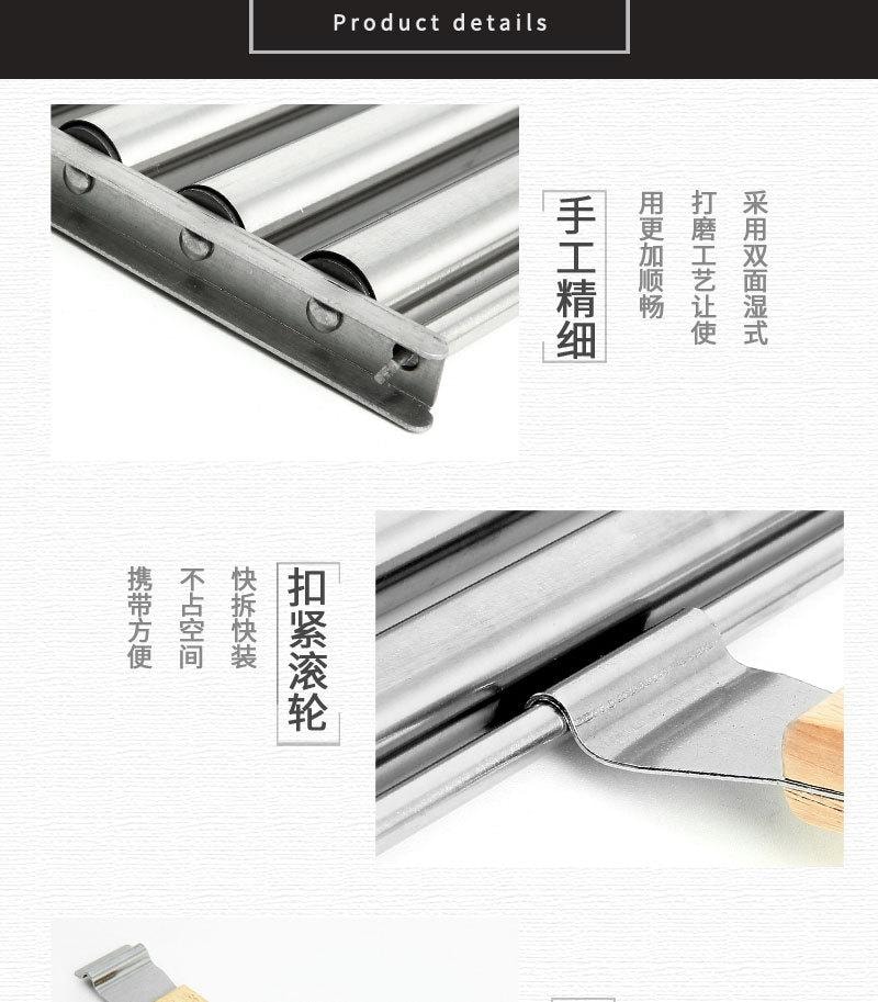   FOXTAIL 便利不銹鋼烤腸架套裝 滾動燒烤架 熱狗 火腿 可拆 便攜 -大號 1套*預計到達時間3-4週