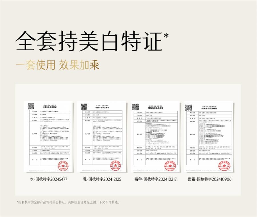 【中国直邮】  谷雨 第三代光感套装 美白淡斑护肤品 水150ml+乳100ml+霜50g+精华45ml