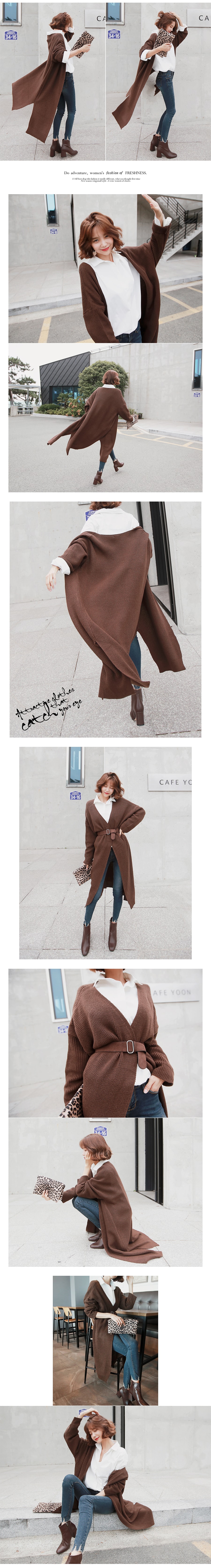 [KOREA] Long Duster Cardigan #Brown One Size(Free) [Free Shipping]