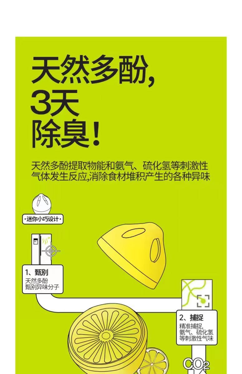 【超強除味】小倉熊 冰箱除味劑 家用淨化吸味 食物保鮮 植物萃取-檸檬款4裝1盒
