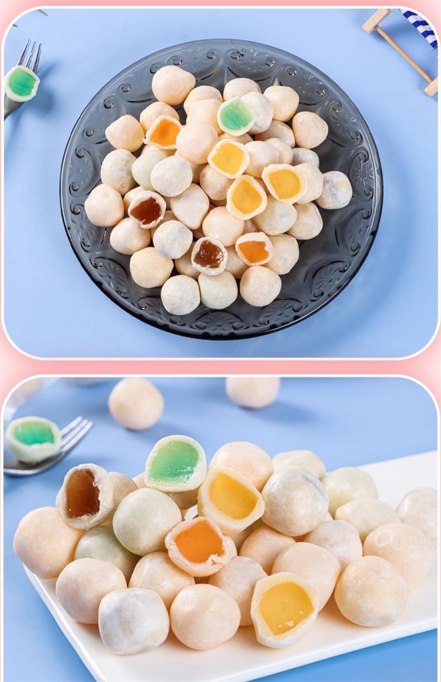 【中国直邮】 岳先生 脆皮鲜乳球 网红爆款休闲零食水果味夹心软糖108g/袋