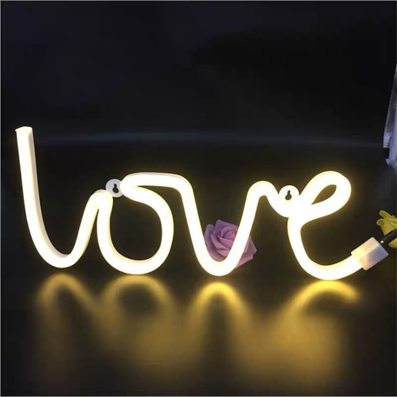 2021LIFE创意霓虹灯LED浪漫房间气氛灯少女拍照装饰灯-LOVE