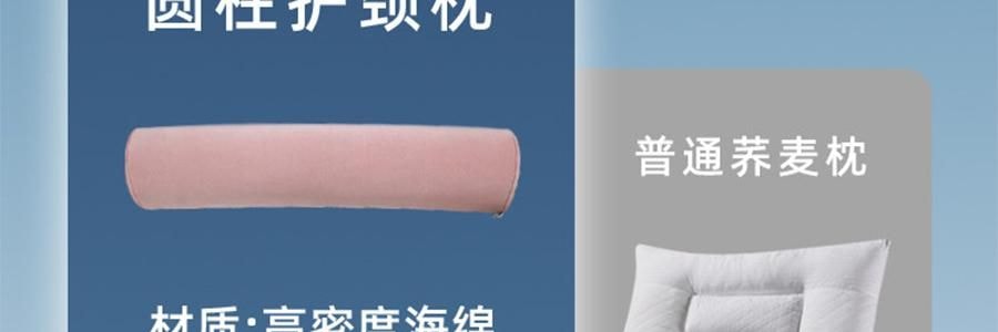 MDOG米度狗狗 圓柱護頸枕 人體工學頸椎支撐 居家旅行車用護頸 櫻花粉 8*44cm