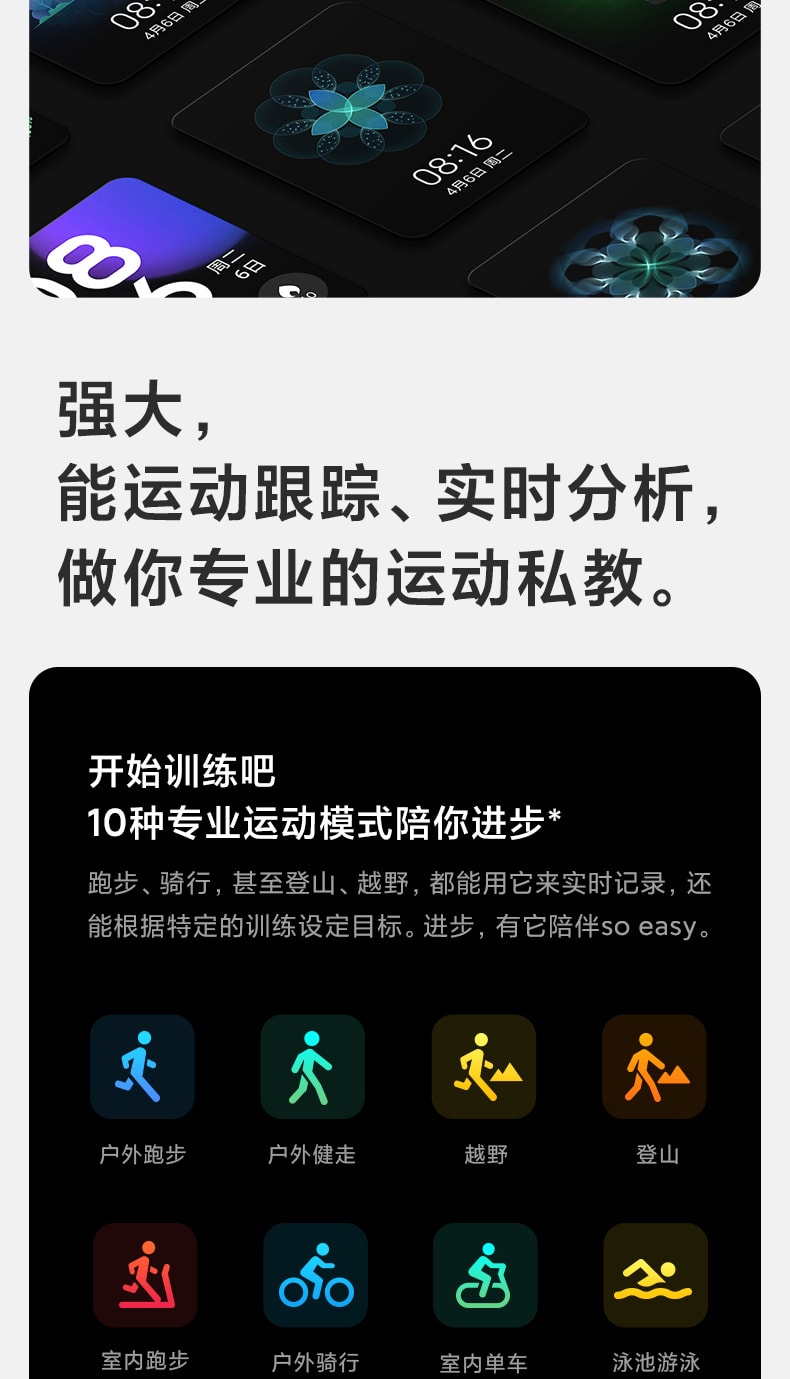 改款淘汰[中国直邮]小米 MI 手表运动跑步NFC 学生智能手机手环 支付宝付款wifi 小爱同学 1个装