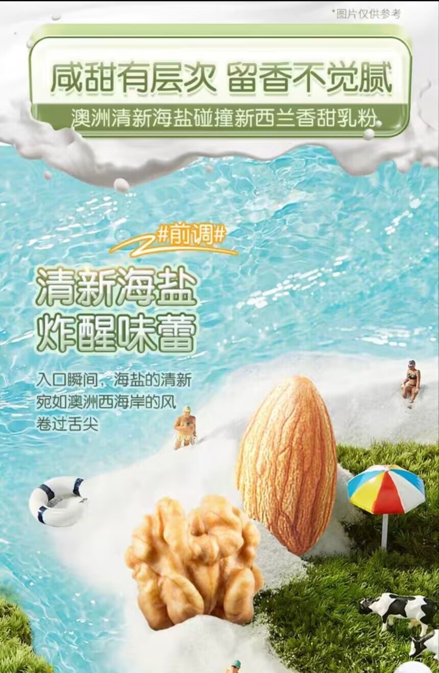 [中國直郵]洽詢 ChaCheer 小黃袋海鹽奶蓋每日堅果115g