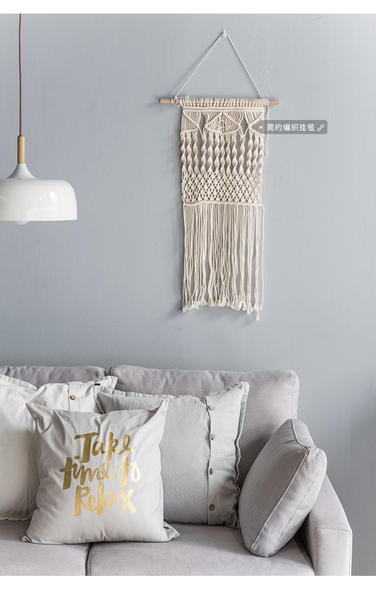 述物椰壳扣亚麻抱枕靠垫家用沙发客厅简约北欧靠枕床头抱枕套-米白