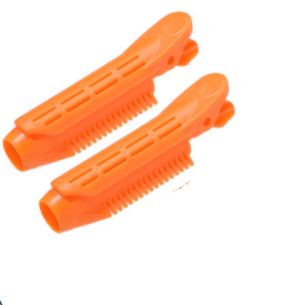 The first generation of Korean hair root fluffy chuck top curling barrel styling clip #Orange  2pcs