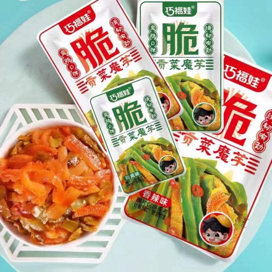  巧福娃 贡菜魔芋丝混合口味180g20包 1袋装 脆爽Q弹劲道入味下饭菜休闲零食 国货精品
