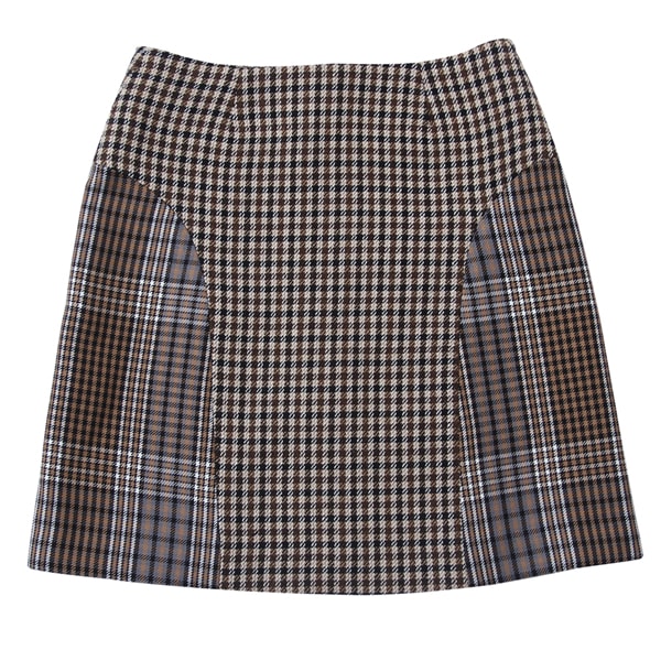Vintage British Style Plaid A-Line Skirt Wool High Waist Zipper Mini Skirts for Women M