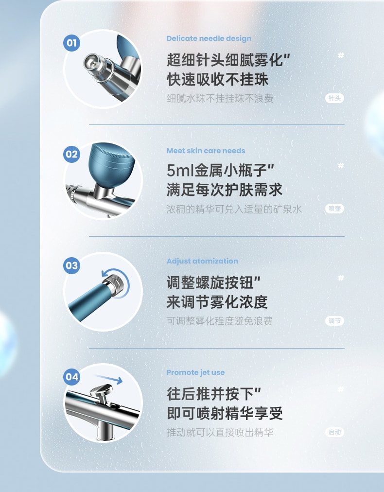 中国谷心GX. Diffuser无针水光注氧仪美容仪极地蓝1台