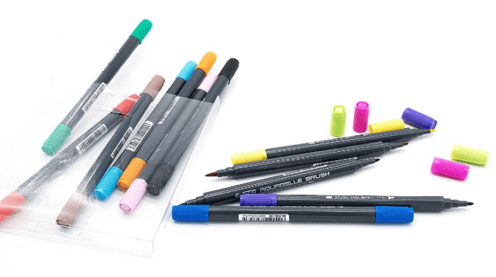 Watercolor Dual Tip Markers Brush Pens Set Dual Tip Brush 12 Assorted Color
