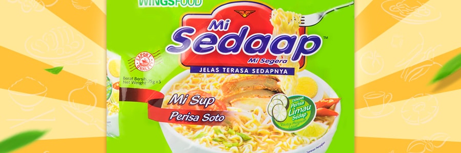 印尼MI SEDAAP喜达 柠檬酸汤面 五连包 365g