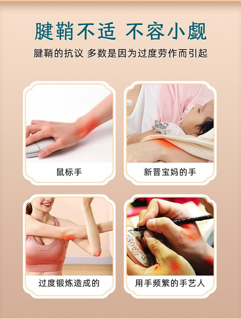 【中國直郵】 葵花藥業 腱鞘炎貼膏 手腕手指扭傷 關節疼痛專用 艾草發熱貼 6貼/盒