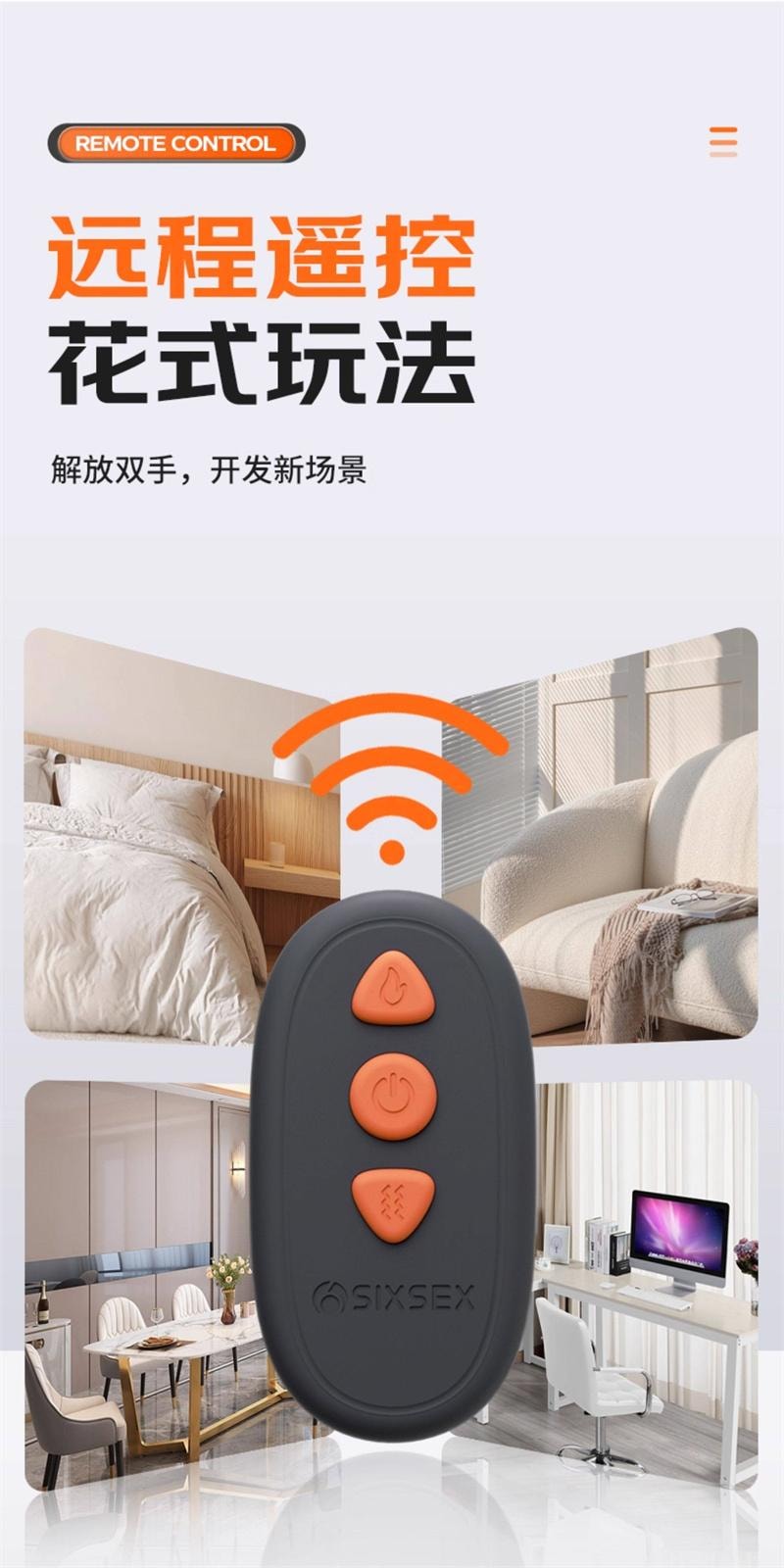 【中国直邮】 第6感 前列腺后庭按摩器 男用遥控震动高潮肛门自慰器情趣肛塞1个装