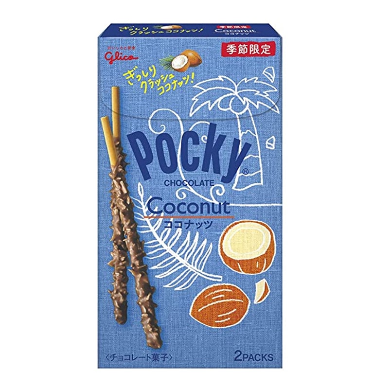 【日本直邮】日本格力高GLICO 百奇POCKY 期限限定 杏仁巧克力椰子味脆棒 58g