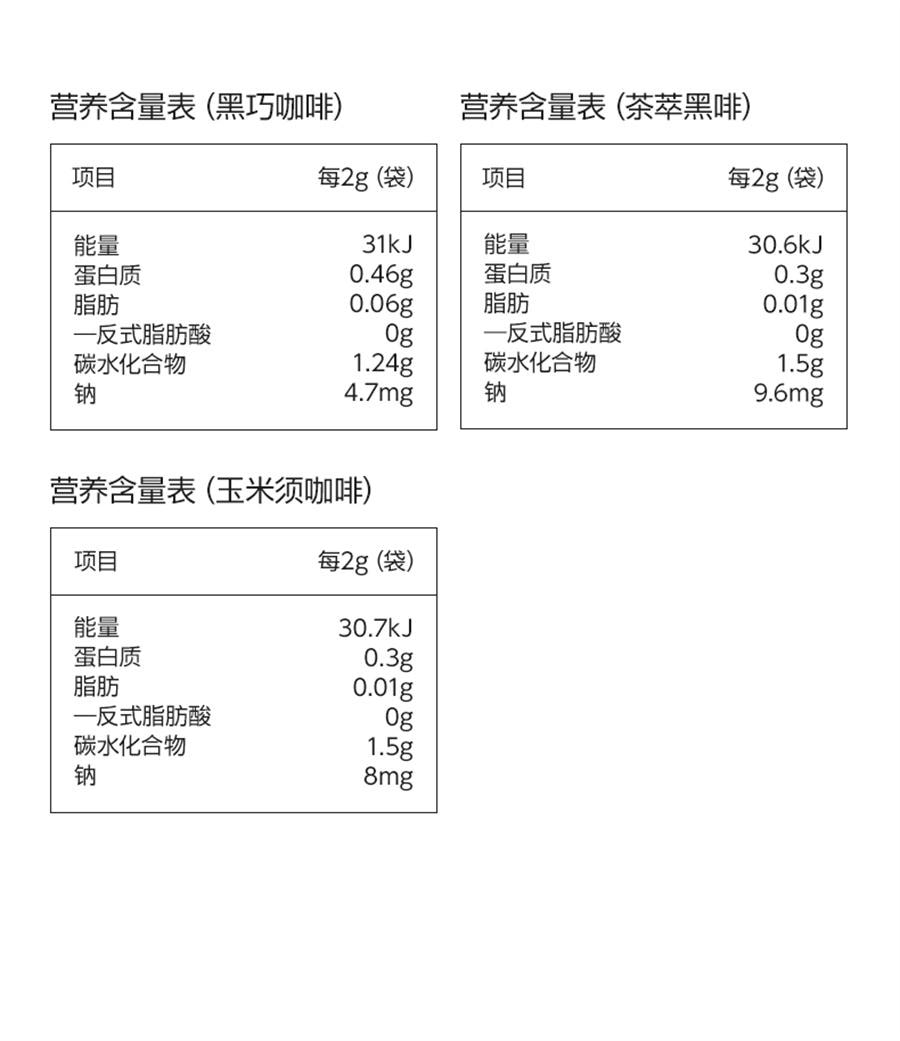 【中國直郵】 谷本日記 茶多酚黑咖啡 減燃純美式咖啡即溶0無蔗糖 低脂健身學生提神 2g*10袋