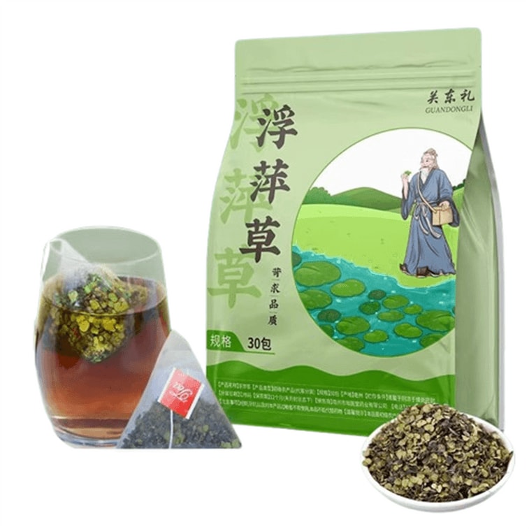 【中国直邮】 关东礼 浮萍草30包/袋中药材正品抖音同款紫背浮萍丸独立茶包止痒代茶饮浮萍泡水喝