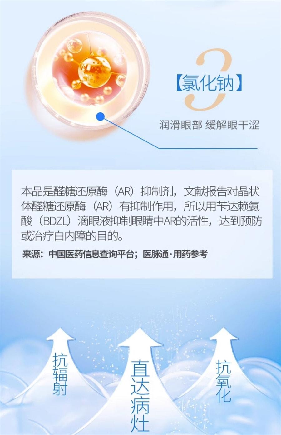 【中國直郵】 莎普愛思 白內障眼藥水 芐達賴氨酸眼藥水正品適用白內障 10ml/瓶