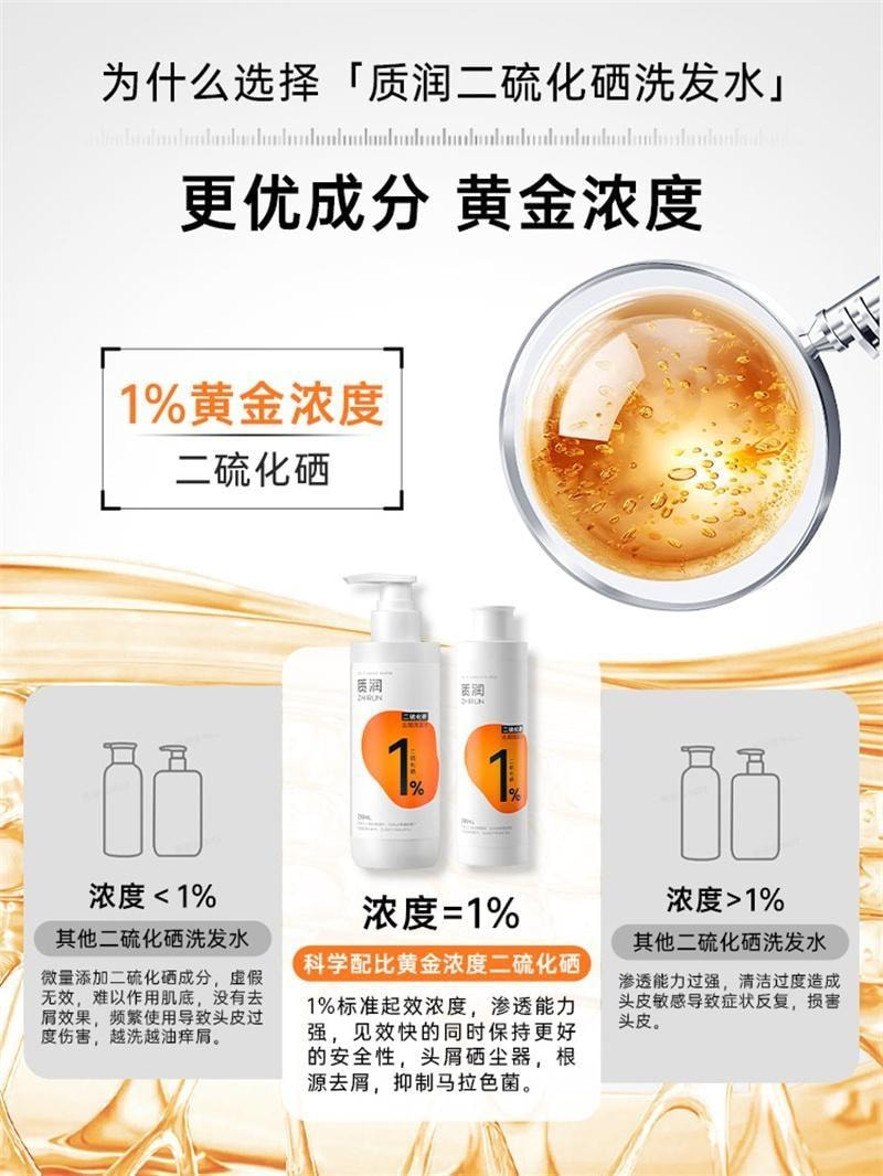 【中國直郵】 質潤 二硫化硒洗髮精 去屑止癢控油蓬鬆去屑止癢洗頭水 水楊酸洗髮露 250ml/瓶【小紅書爆款推薦】