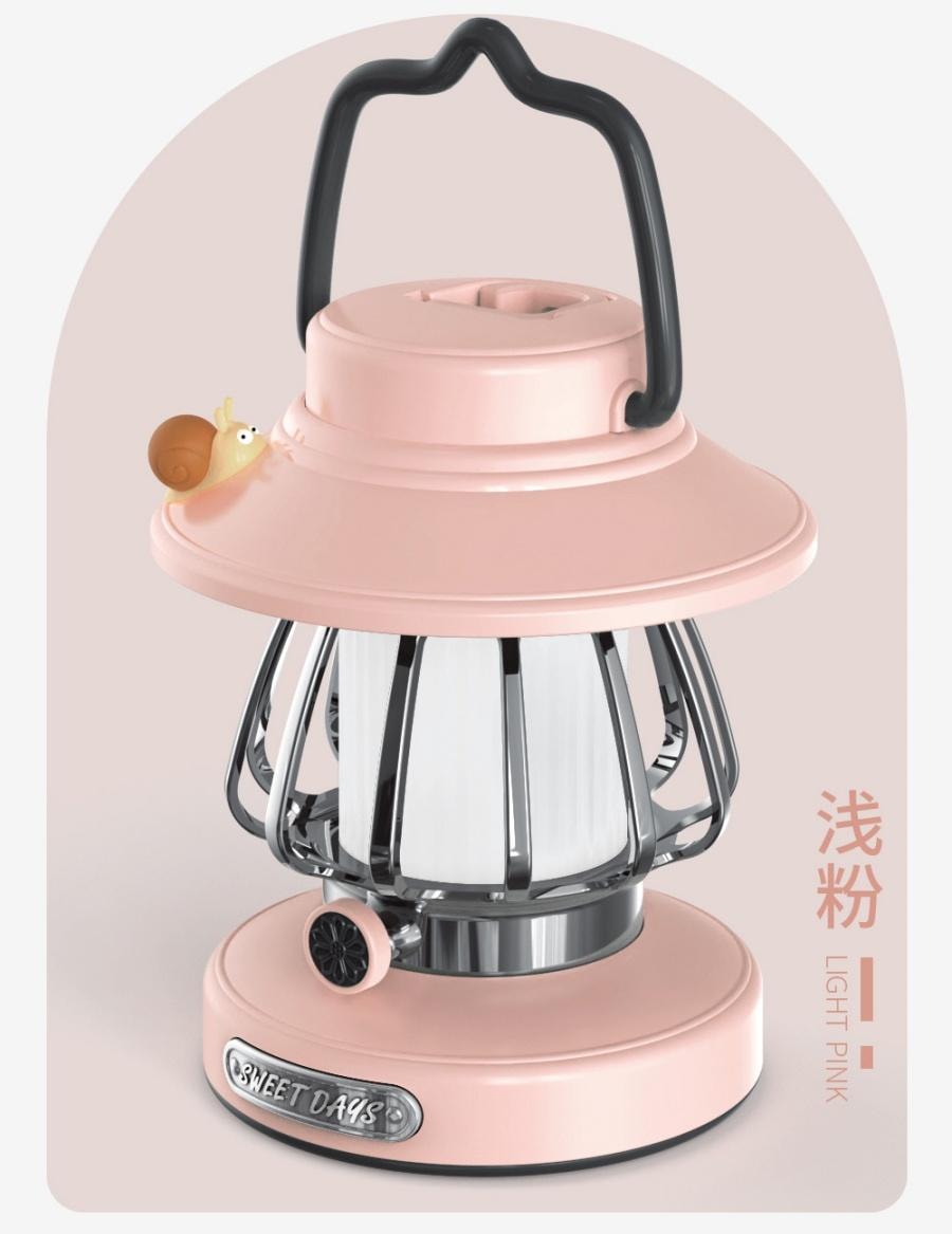 【中國直郵】 FOXTAIL 小蝸牛復古露營夜燈 充電 便攜式 戶外 檯燈 馬燈 帳篷露營 營地氛圍燈- 紫色 1個*預計到達時間3-4週