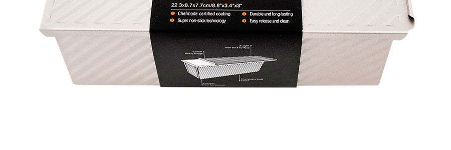 學廚 手工吐司麵包 烘焙模具 滑蓋波紋吐司盒 300g WK9404