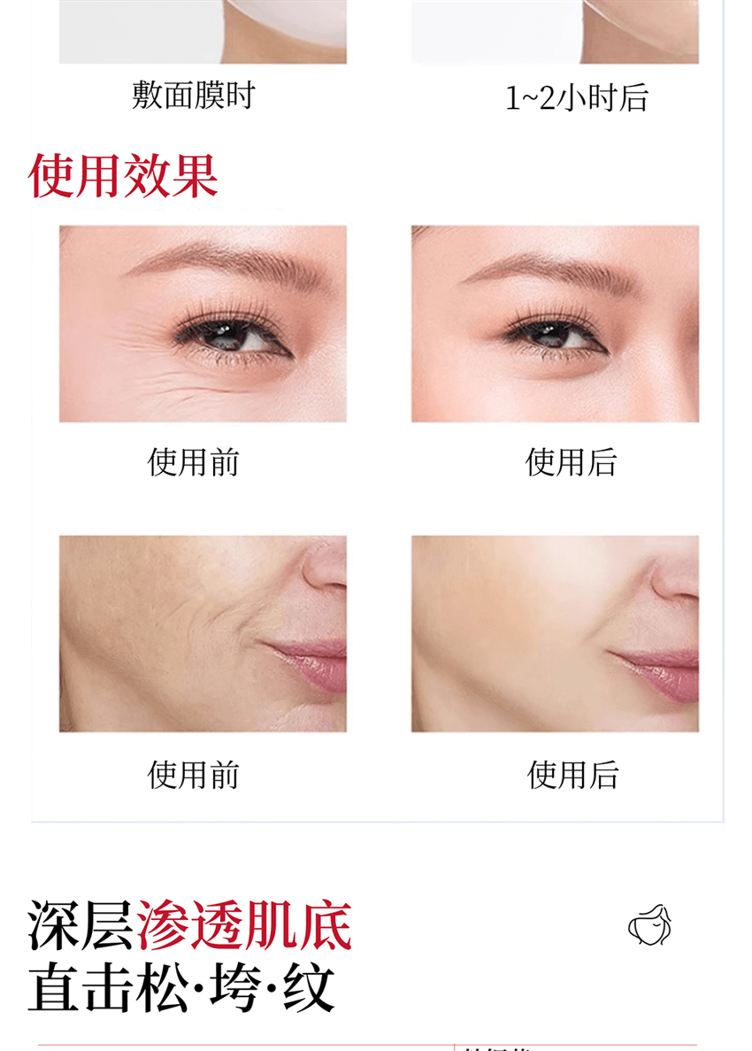 【中国直邮】 韩姬莲 焕颜胶原蛋白面膜 胶原蛋白灌注面膜 补水抗皱紧致保湿嫩肤贴片面膜 5片/盒